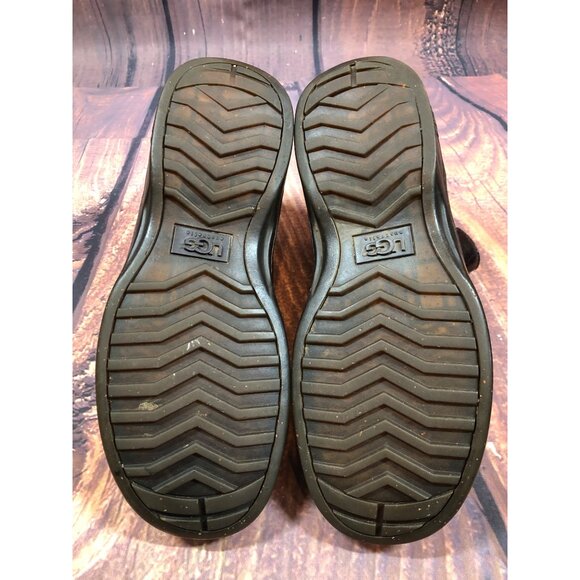 UGG Boots #3039 Brown Leather Slip On Ankle Boots Mens 11/44.5 (L8c) - Picture 7 of 10